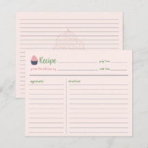 スイートカップケーキベーキングファミリーレシピカード