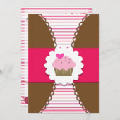 スイートカップケーキ子供へパーティの招待状 招待状 (正面/裏面)