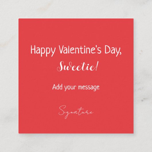 スイートカップケーキ赤いハートバレンタインデーカード エンクロージャーカード (裏面)