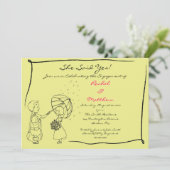 スイートカップルインザレイン婚約招待状 招待状 (スタンド正面)