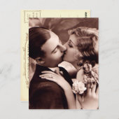 スイートカップルヴィンテージはがき ポストカード (正面/裏面)