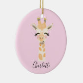 スイートカワイイ&パステルガーリー赤面ピンクベビーキリン セラミックオーナメント (右)