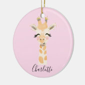 スイートカワイイ&パステルガーリー赤面ピンクベビーキリン セラミックオーナメント (左)