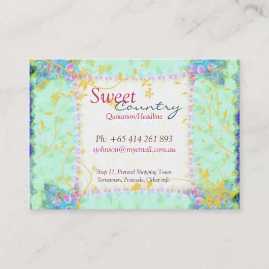 スイートカントリーのパッチワークのビッグ・ビジネス・カード 名刺 (正面)