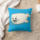 スイートカートゥーンベビーハープシール クッション (ブランケット)