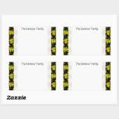 スイートガーデンイエローアルニカワイルドフラワーオン任意の色 長方形シール (シート)