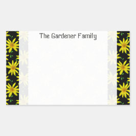 スイートガーデンイエローアルニカワイルドフラワーオン任意の色 長方形シール