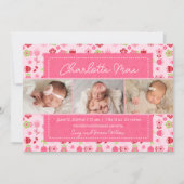 スイートガーデンピンクベビーガール発表 案内状 (正面)