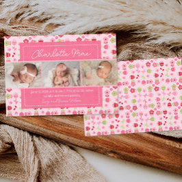 スイートガーデンピンクベビーガール発表 案内状