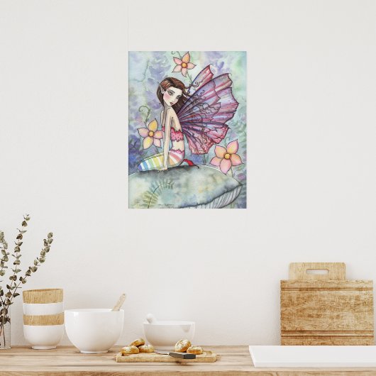 スイートガーデンフラワーフェアリーポスタープリント ポスター (キッチン)