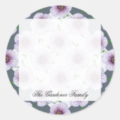 スイートガーデン淡い色のブルーゼラニウムフラワーオナニーカラー ラウンドシール (正面)