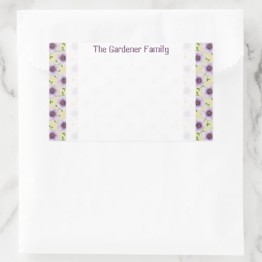 スイートガーデン淡い色のブルーゼラニウムフラワーオールカラー 長方形シール (バッグ)