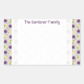 スイートガーデン淡い色のブルーゼラニウムフラワーオールカラー 長方形シール (正面)