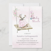 スイートガールアナグマオンスイングベビーシャワー招待状 招待状 (正面)