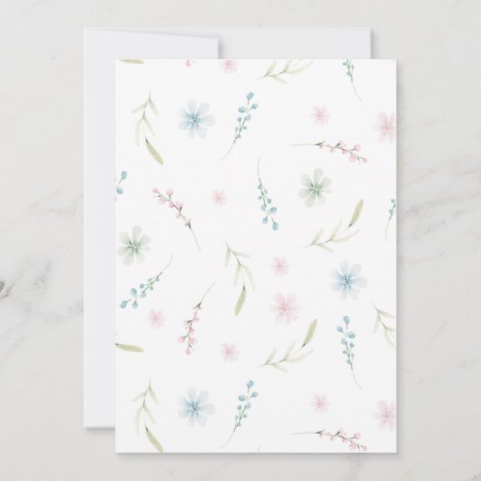 スイートガールアナグマオンスイングベビーシャワー招待状 招待状 (裏面)