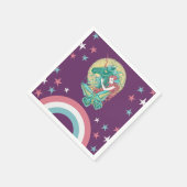 スイートガールアンドユニコーンスケッチ スタンダードカクテルナプキン (角)