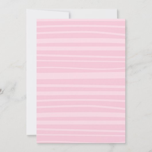 スイートガールウォーターカラーバニーベビーシャワーピンク 招待状 (裏面)