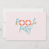 スイートガールズフォトサマープールパーティー誕生日 招待状 (裏面)