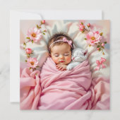 スイートガールズベビーシャワーピンクフローラ 招待状 (正面)
