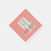 スイートガールバニーイースター スタンダードカクテルナプキン (角)