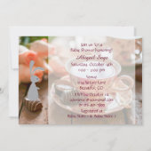 スイートガールバニーティーパーティーベビーシャワー招待状 招待状 (裏面)