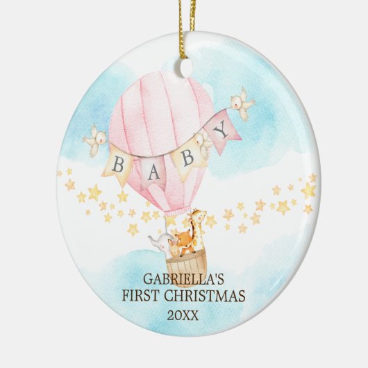 スイートガールベビー初めてのクリスマスオーナメント セラミックオーナメント (左)