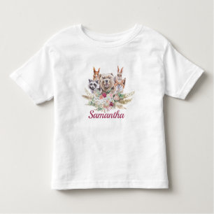 スイートガールボホウッドランドフォレスト動物 トドラーTシャツ