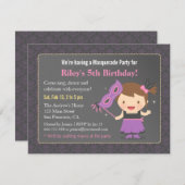 スイートガール仮装バースデーパーティ招待状 招待状 (正面/裏面)