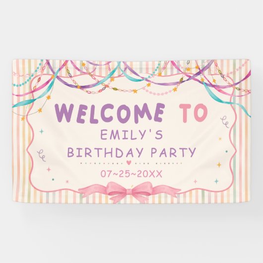スイートガール誕生日パーティー 横断幕 (横)