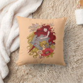 スイートガール&ユニコーンスケッチブラウンカラー クッション (ブランケット)