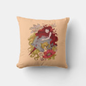 スイートガール&ユニコーンスケッチブラウンカラー クッション (正面)