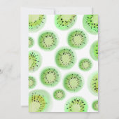 スイートキウイフルーツ誕生日水彩ピンク任意の年齢 招待状 (裏面)