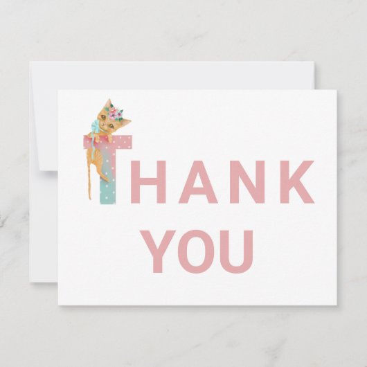 *~*スイートキッテンパステル赤ちゃんシャワー サンキューカード (正面)
