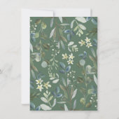 スイートキツネグリーンリーフォレストベビーシャワー誕生日 サンキューカード (裏面)