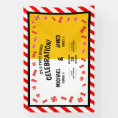 スイートキャンディキッズダブル誕生日カスタム 横断幕 (縦)