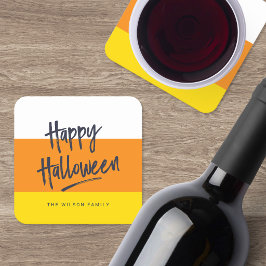 スイートキャンディコーン ハッピーハロウィン スクエアペーパーコースター