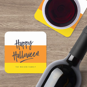 スイートキャンディコーン ハッピーハロウィン スクエアペーパーコースター