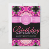 スイートキャンディピンクガーリー16誕生日招待状 招待状 (正面)