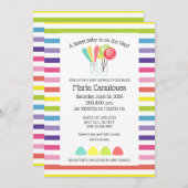 スイートキャンディベビーシャワー招待状 招待状 (正面/裏面)