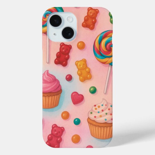 スイートキャンディランド電話ケース – かわいいパステルキャンディド Case-Mate iPhoneケース (裏面)