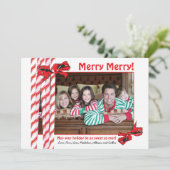 スイートキャンディーケインクリスマスフォトカード シーズンカード (スタンド正面)