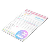 スイートキャンディーショップとアイスクリーム注文インボイス型枠 ノートパッド (アングル)