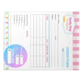 スイートキャンディーショップとアイスクリーム注文インボイス型枠 ノートパッド (正面)