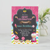 スイートキャンディーランド誕生日の招待状 招待状 (スタンド正面)