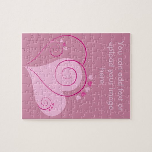 スイートキュートハッピーバレンタインラブハートソフトピンク ジグソーパズル (横)