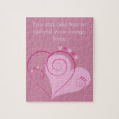 スイートキュートハッピーバレンタインラブハートソフトピンク ジグソーパズル (縦)