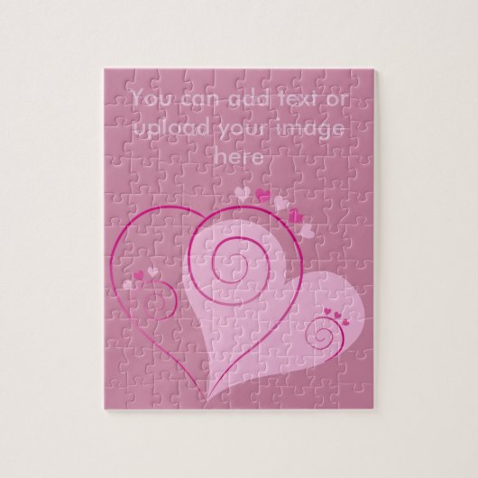 スイートキュートハッピーバレンタインラブハートソフトピンク ジグソーパズル (縦)