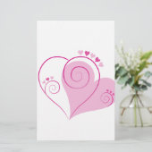 スイートキュートハッピーバレンタインラブハートソフトピンク 便箋 (スタンド正面)