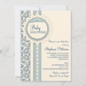 スイートキリンスクラップブックベビーシャワー招待状|青 招待状 (裏面)