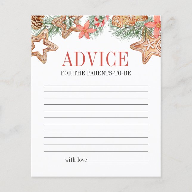 スイートクッキークリスマスベビーシャワーアドバイスゲーム (正面)